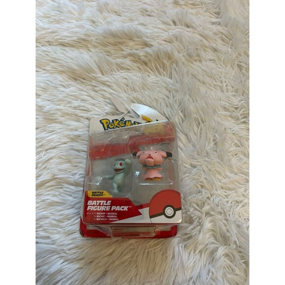 New Pokemon Machop + Snubbull Battle Figure Pack Toy - Picture 1 of 3
